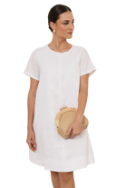 Light Weave Curved Timber Frame Clutch - Natural Bags and Purses Adorne