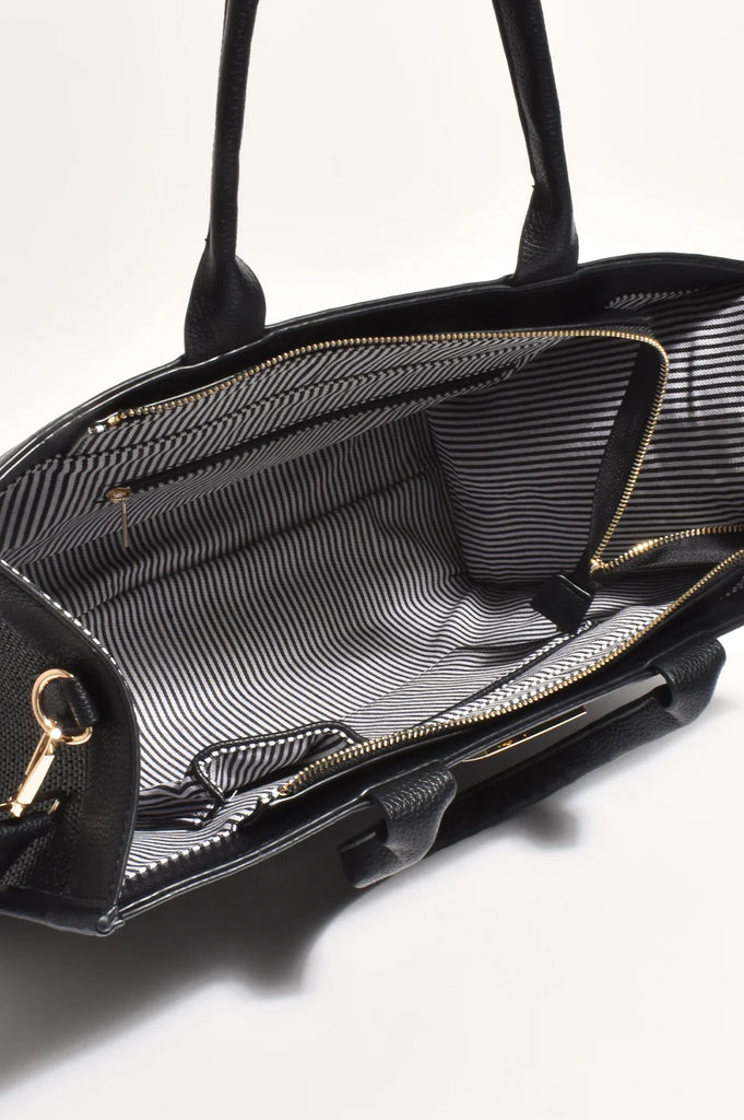 Kiki Weave Travel Tote Bag Black - Global Free Style