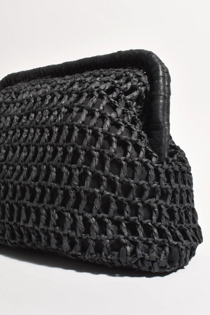 Lucie Open Weave Purse Shoulder Bag Black Bags and Purses Adorne   