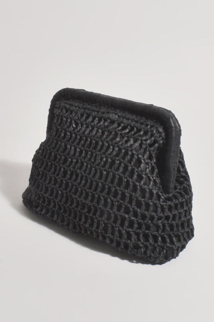 Lucie Open Weave Purse Shoulder Bag Black Bags and Purses Adorne   