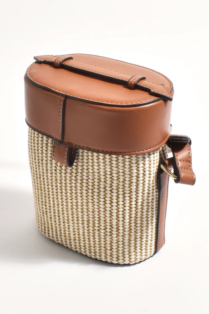 Rosa Basket Buckle Bag Tan/Natural Bags and Purses Adorne   