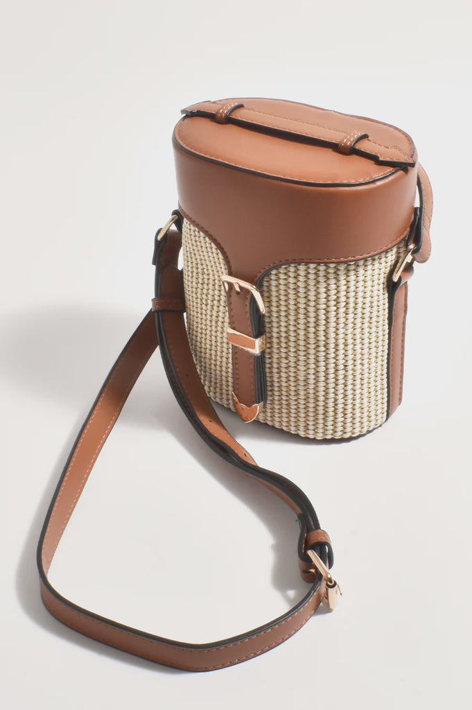 Rosa Basket Buckle Bag Tan/Natural Bags and Purses Adorne   