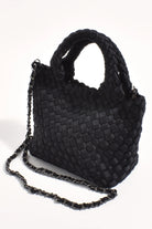 Keira Neoprene Woven Mini Bag with Pouch Black Bags and Purses Adorne