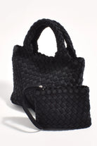 Keira Neoprene Woven Mini Bag with Pouch Black Bags and Purses Adorne