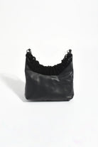 Adorne Kelsey Leather Suede Fringe Mini Bag Black Bags and Purses Adorne