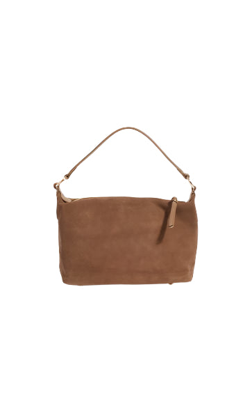 Jasmine Leather Suede Rectangle Mini Bag Tan Bags and Purses Adorne