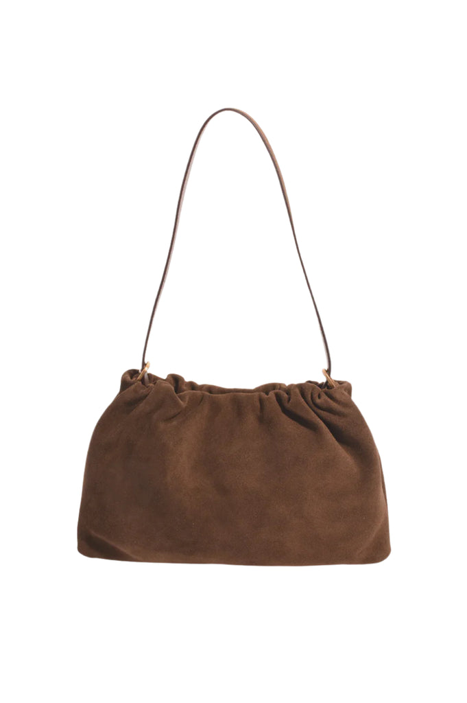 Tabatha Leather Gathered Top Shoulder Bag Chocolate Bags and Purses Adorne