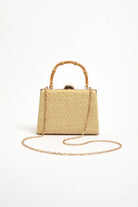 Bamboo Handle Weave Small Bag Natural Bags and Purses Adorne