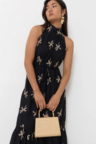 Bamboo Handle Weave Small Bag Natural Bags and Purses Adorne