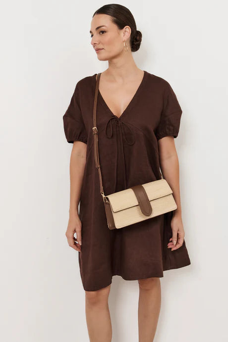 Woven Fold Over Small Bag Natural Bags and Purses Adorne