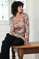 Ally Tee Tan Floral Tops Lazybones