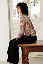 Ally Tee Tan Floral Tops Lazybones