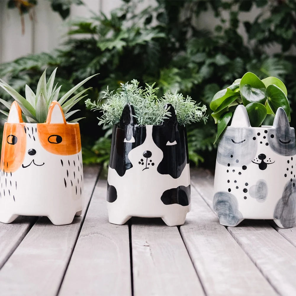 Ceramic Animal Planter Large Daisy Dog Gifts and Accessories Annabel Trends