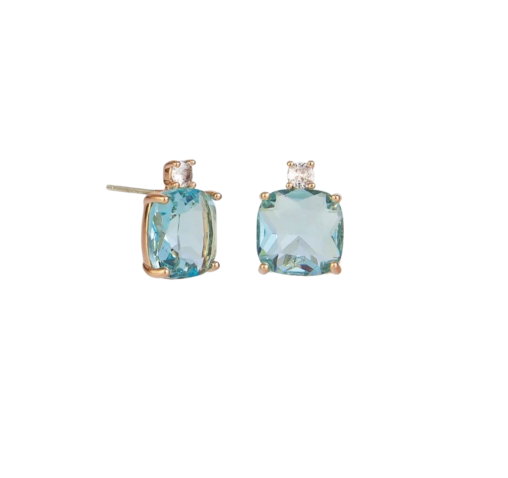 Aquamarine Perfume Studs Earrings Tiger Tree   