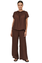 Asani Wide Leg Pant (Chocolate) Bottoms Adorne