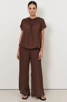 Asani Wide Leg Pant (Chocolate) Bottoms Adorne