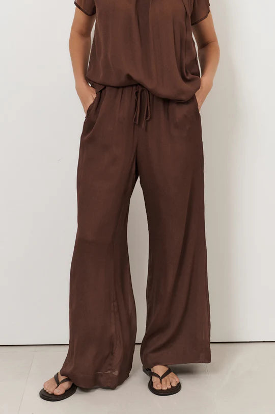 Asani Wide Leg Pant (Chocolate) Bottoms Adorne