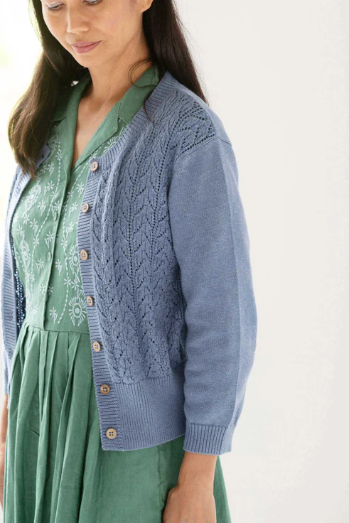 Ava Cardigan Denim Blue Jackets Lazybones   