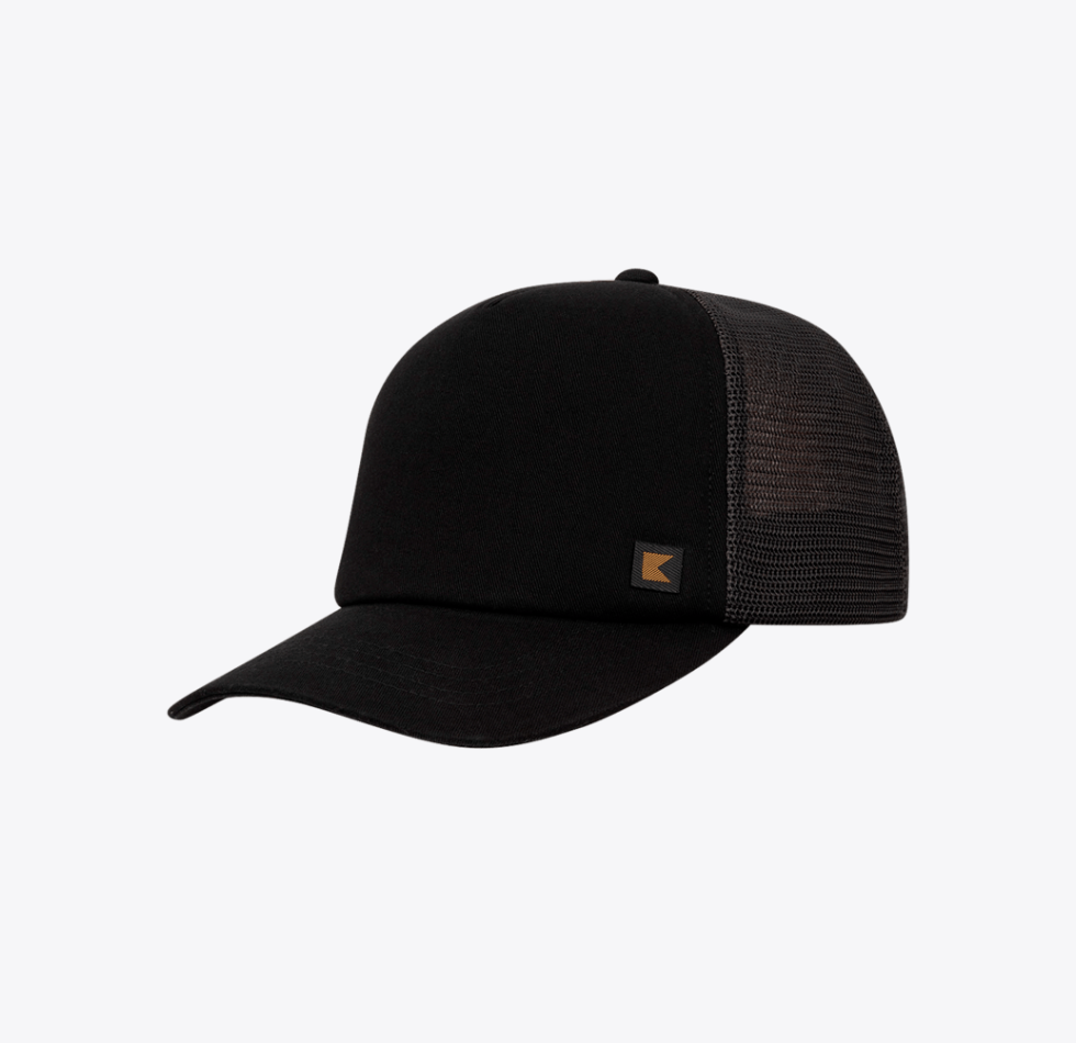 Crescent Mens Trucker Cap Black Hats & Millinery Kooringal OS