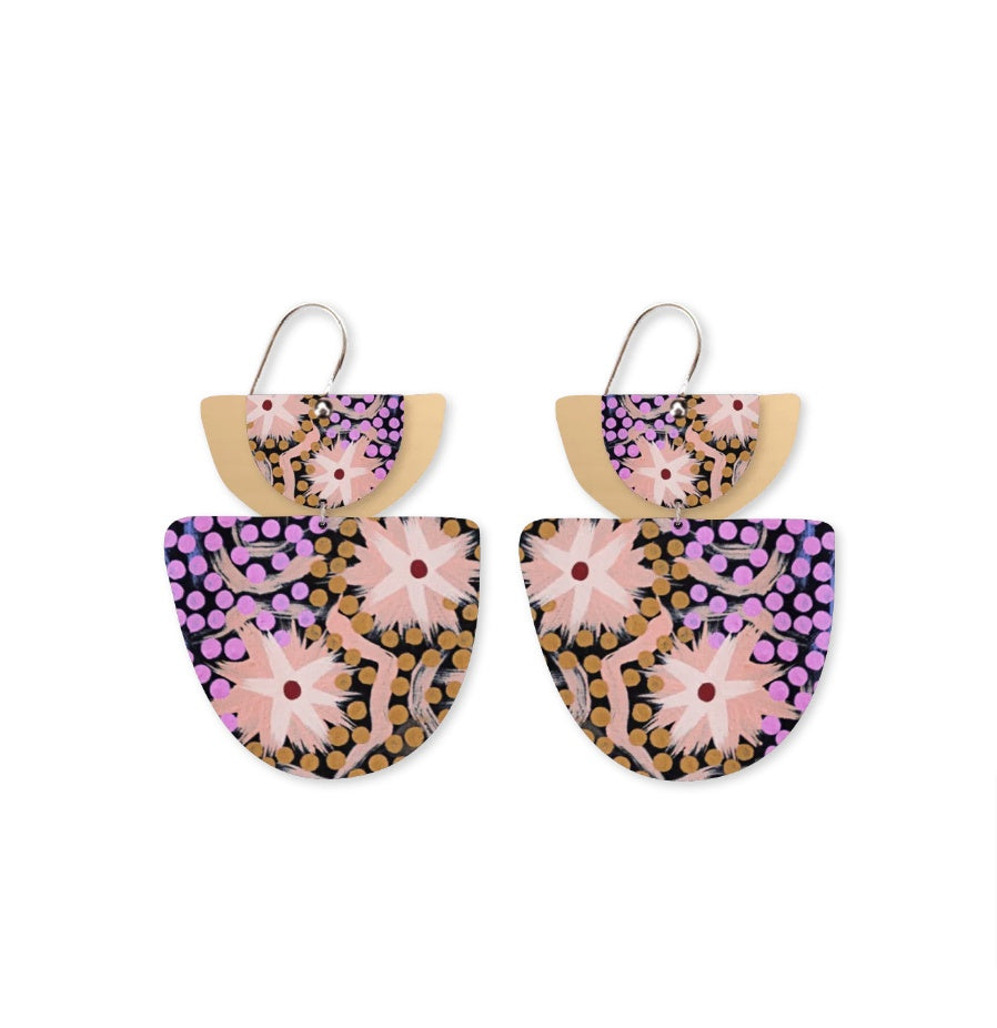 Azeza Possum Ceremony Layered Double Bell Drop Earrings - Global Free Style
