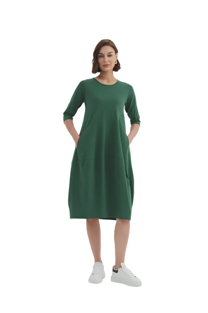 Diagonal Seam Winter Dress Hunter Green Dresses Tirelli XS(6-8)