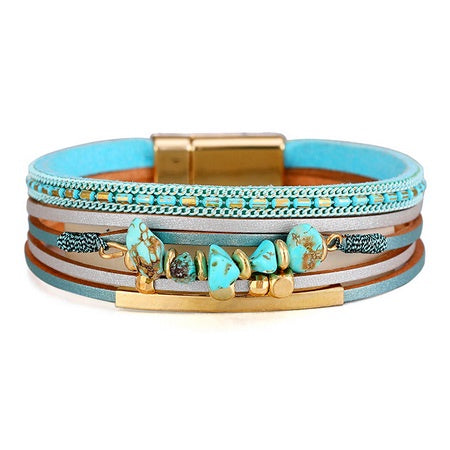 Stones Chain Magntic Bracelet Blue Bracelets and Bangles Sun Accessories