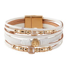 Multi Strand Beaded Bracelet White Bracelets and Bangles Sun Accessories