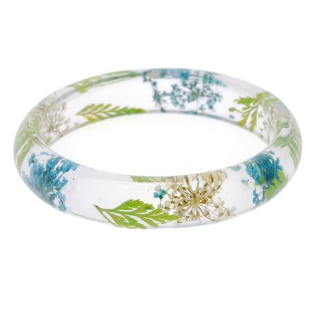 Resin Flower Bangle Green Bracelets and Bangles Sun Accessories