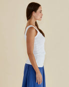 Emma Scoop Tank White Tops Betty Basics