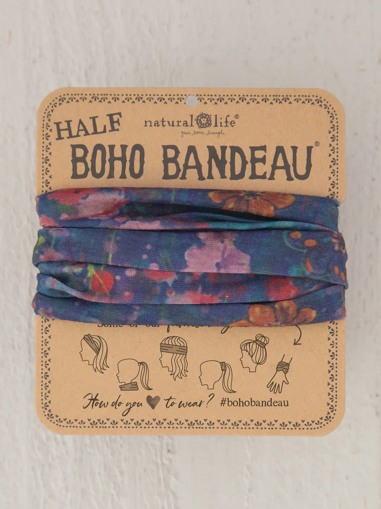 Boho Bandeau Half Watercolour Ind Floral Bandeau Natural Life   