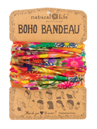 Boho Bandeau Headband Floral Blue Cream Bandeau Natural Life