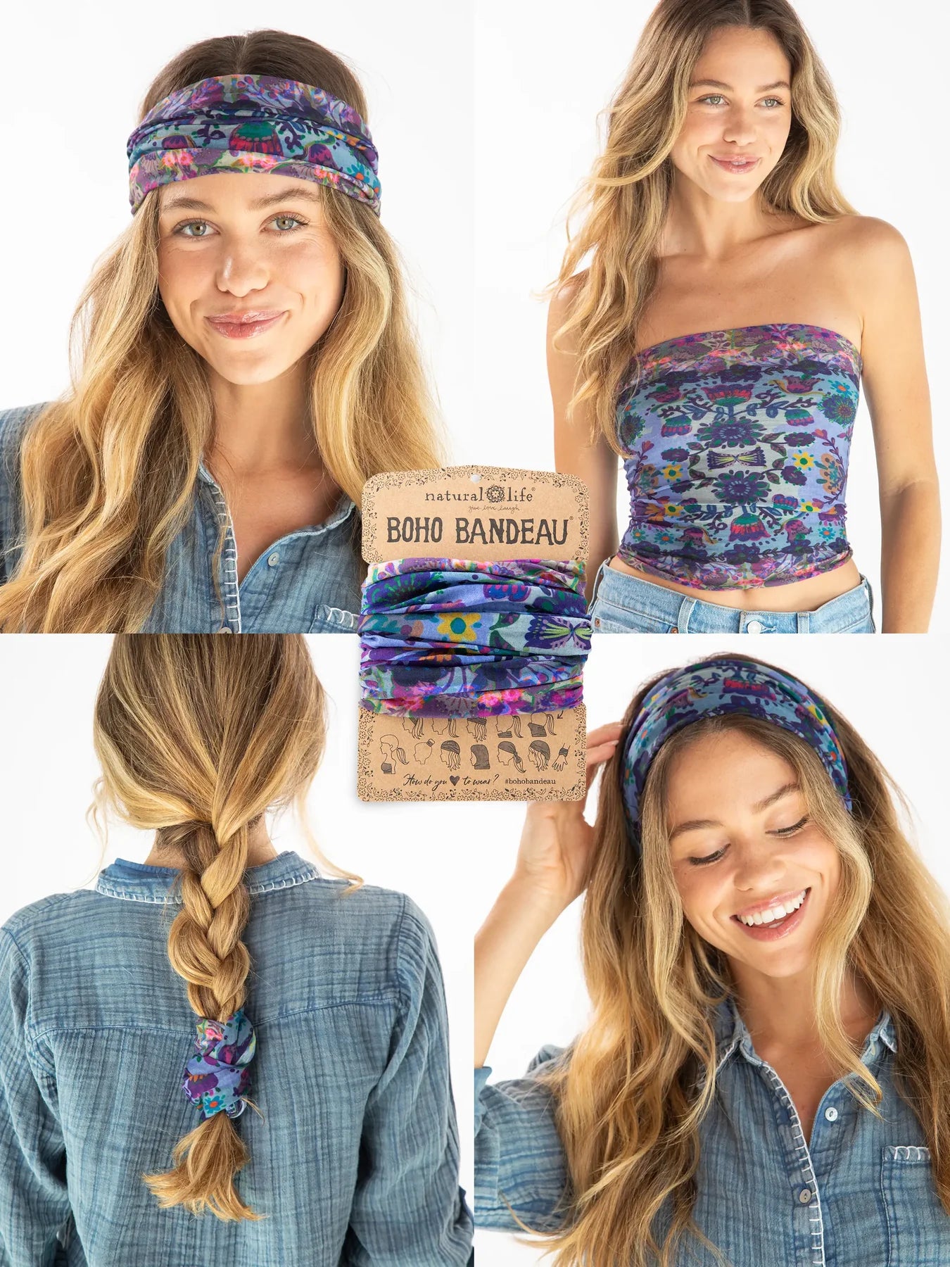 Boho Bandeau Border Folk Garden Bandeau Natural Life