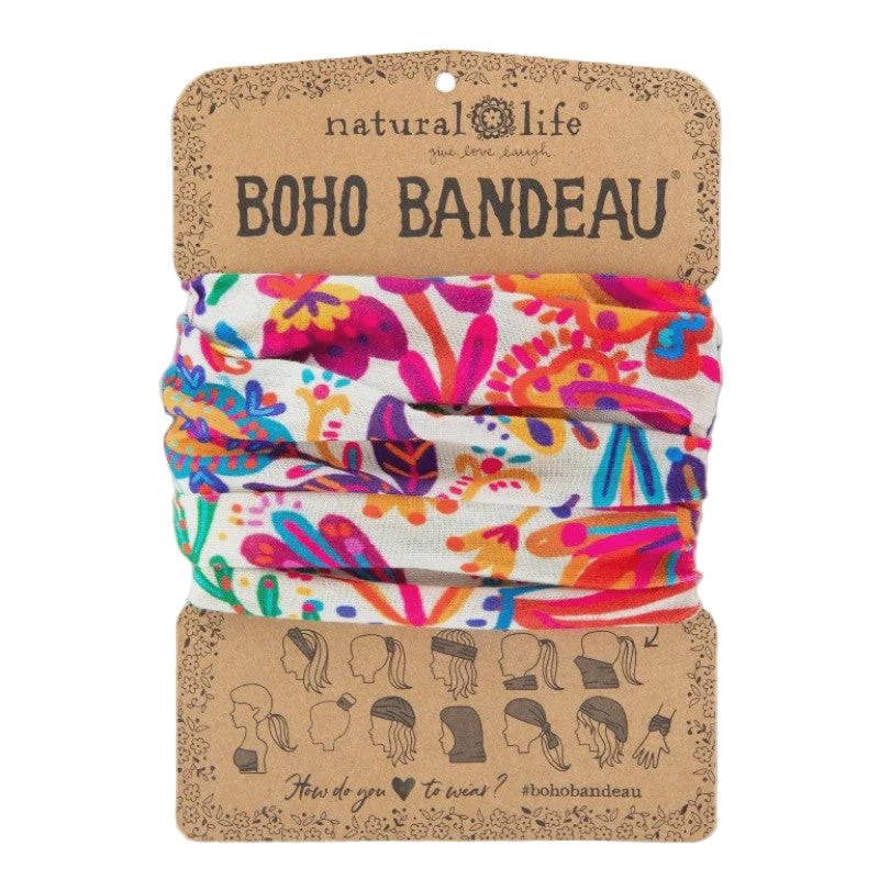 Boho Bandeau Rainbow Cream Floral Bandeau Natural Life