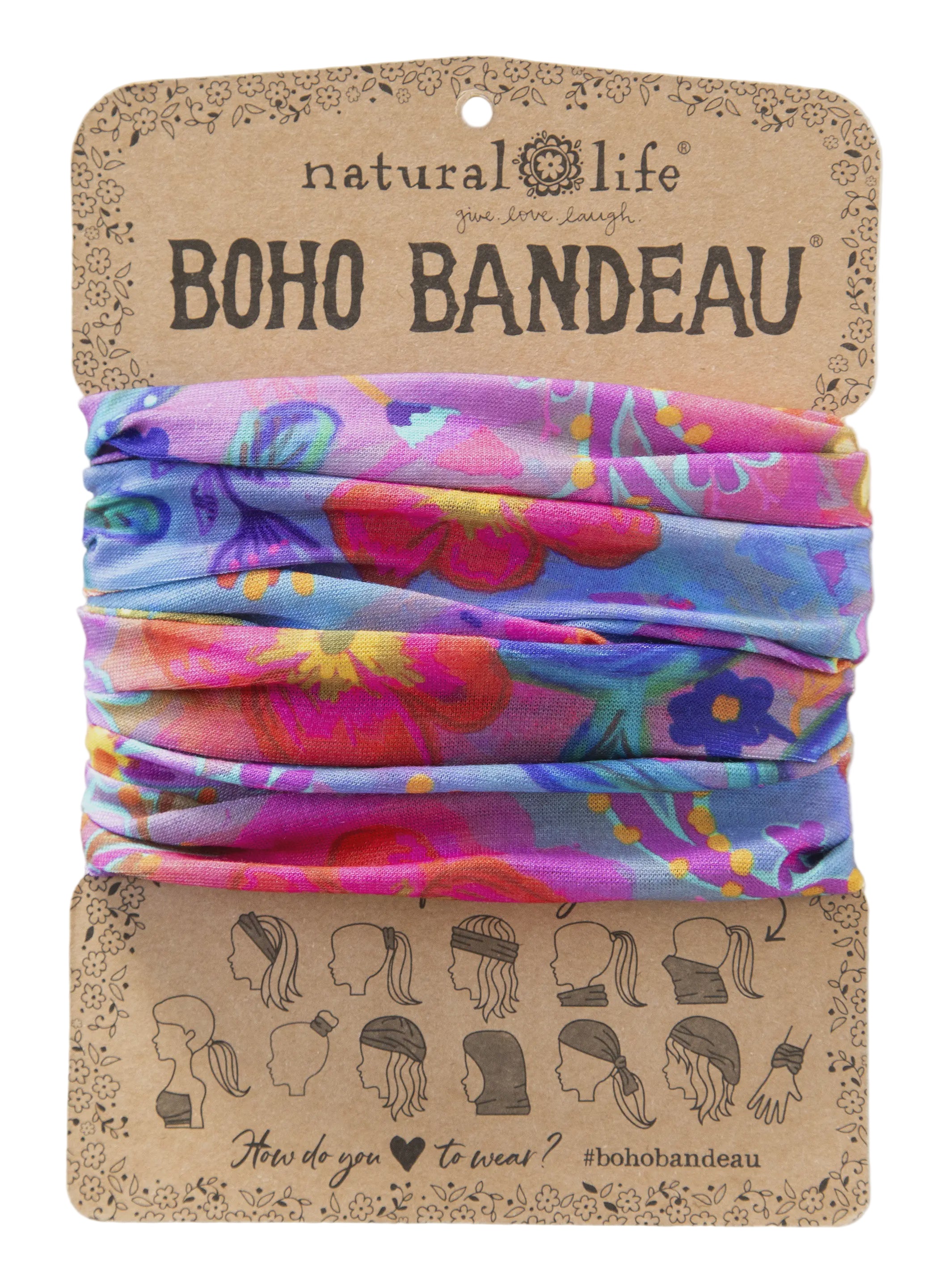 Boho Bandeau Neon Blue Pink Bandeau Natural Life