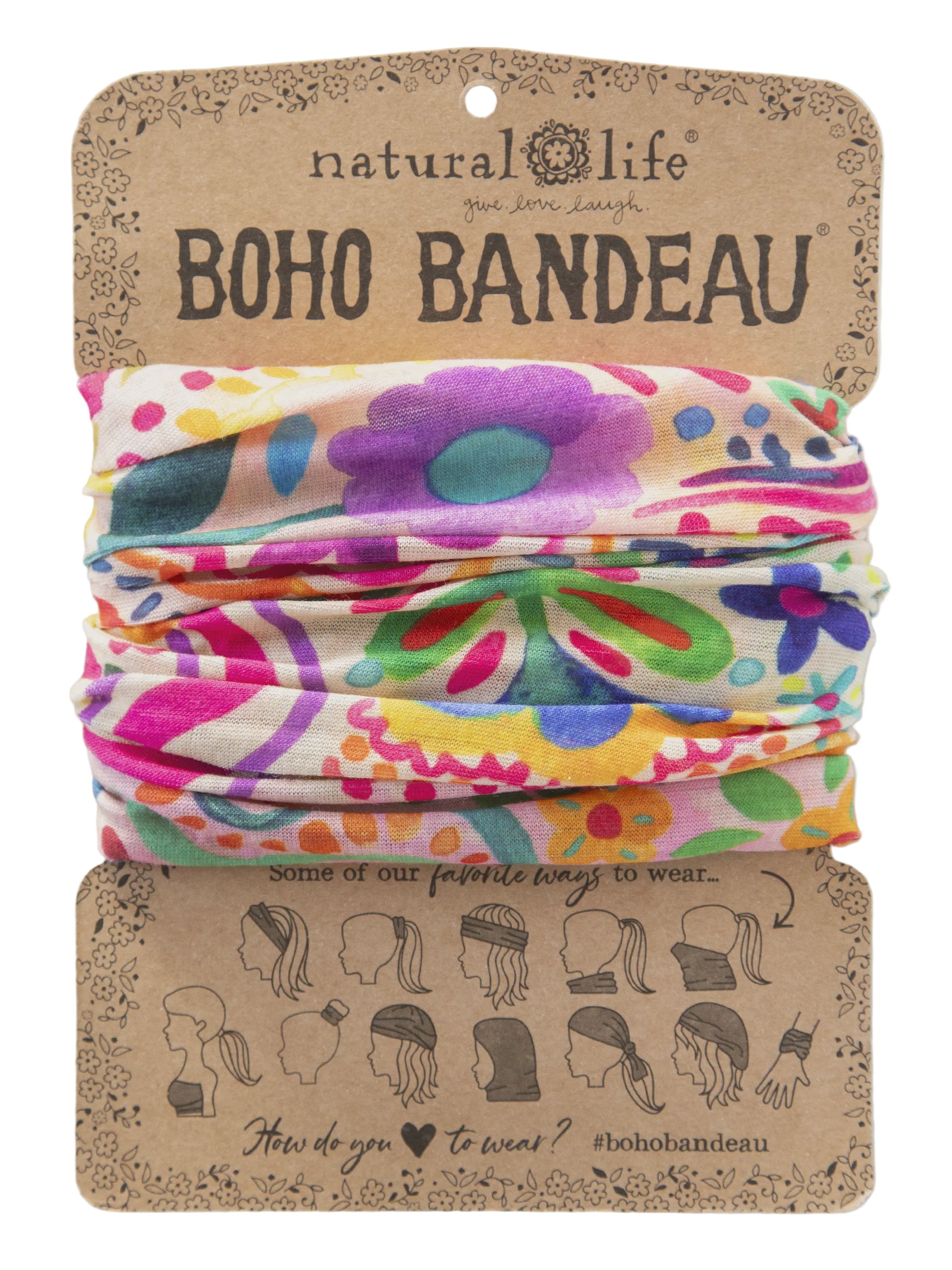 Boho Bandeau Rainbow Doodle Bandeau Natural Life