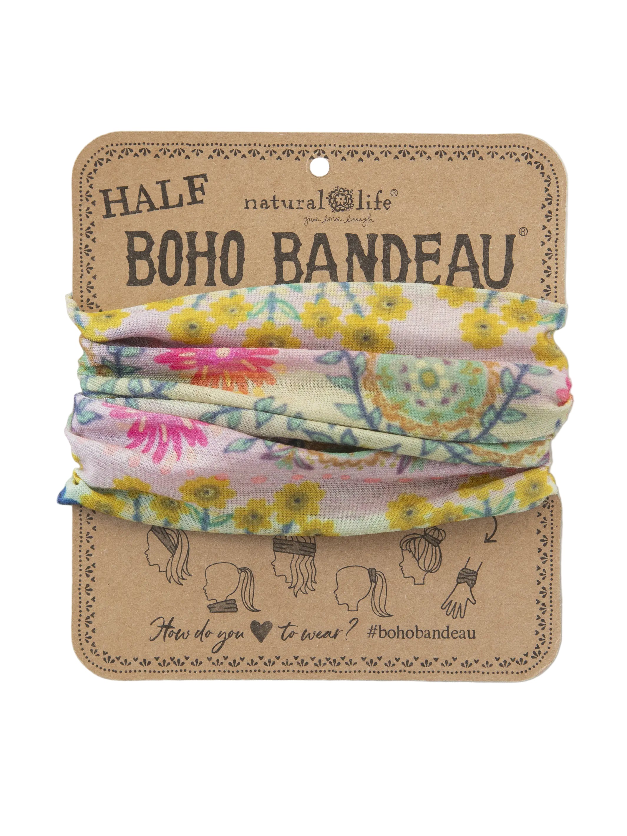 Boho Bandeau Half Mint Borders Bandeau Natural Life