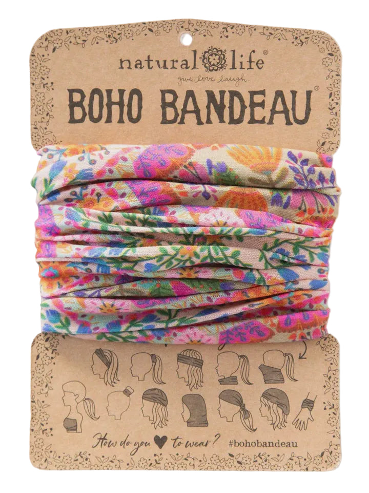 Boho Bandeau Pink Floral Diamonds Bandeau Natural Life