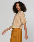 Ava Top Mustard Stripe Tops Boom Shankar