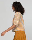 Ava Top Mustard Stripe Tops Boom Shankar