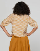 Ava Top Mustard Stripe Tops Boom Shankar