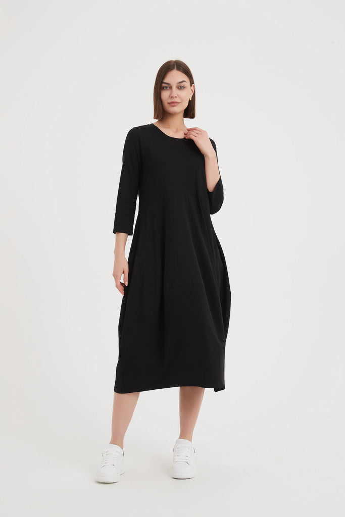 Ovoid Jersey Dress Black - Global Free Style