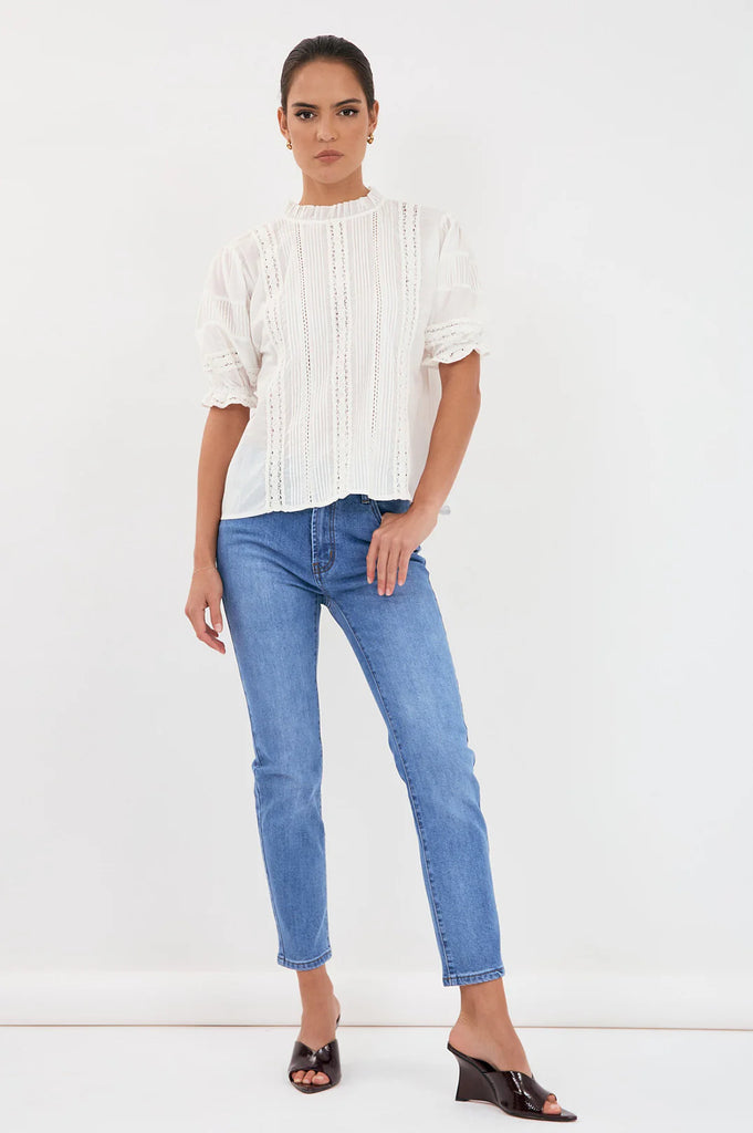Bambi Boho Cotton Top (White) Tops Adorne