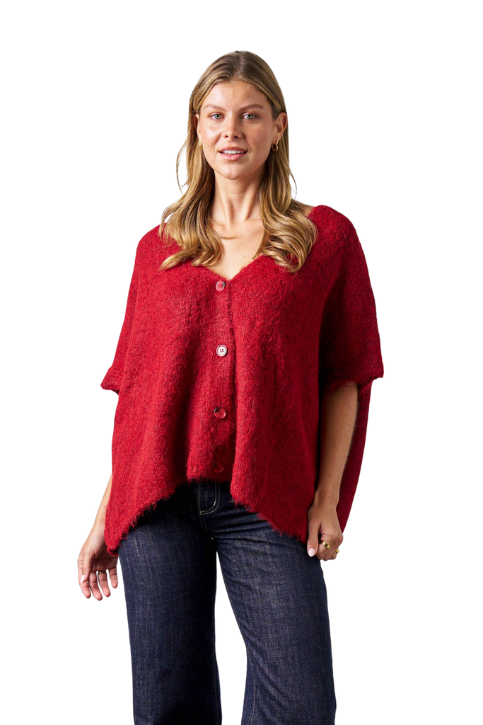 Barnett Knit Vest - Burgundy Jackets Boho 8-20