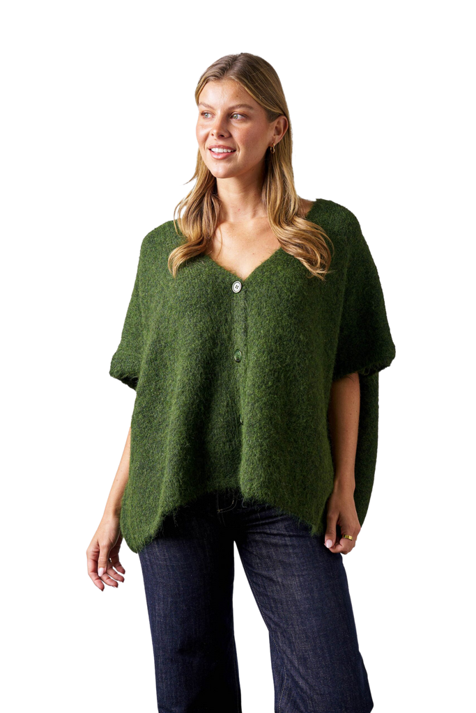 Barnett Knit Vest - Khaki Jackets Boho 8-20