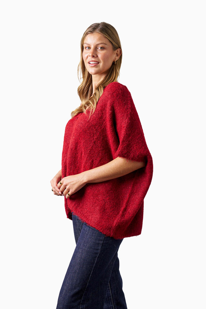 Barnett Knit Vest - Burgundy Jackets Boho