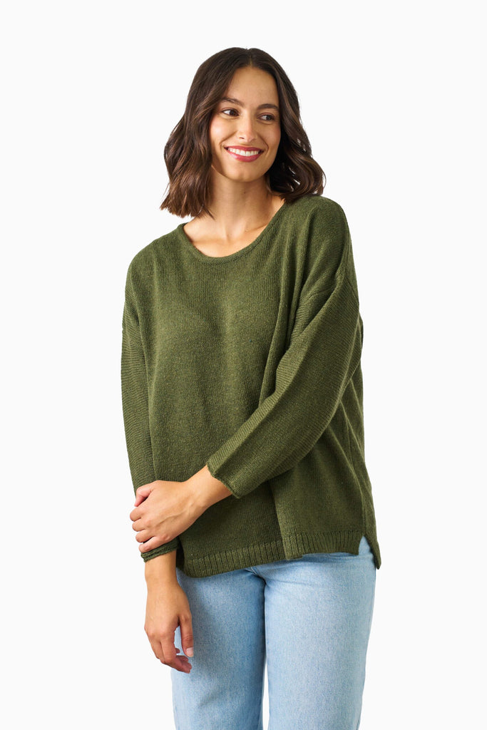 Barnett Knit Vest - Green Jackets Boho