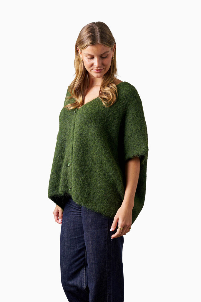 Barnett Knit Vest - Khaki Jackets Boho