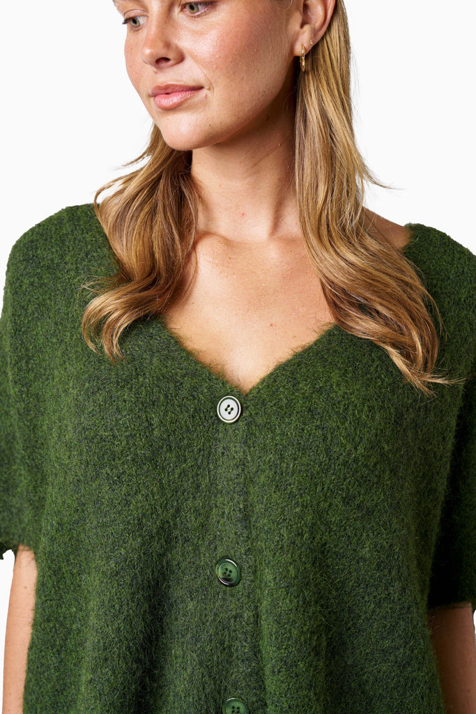 Barnett Knit Vest - Khaki Jackets Boho