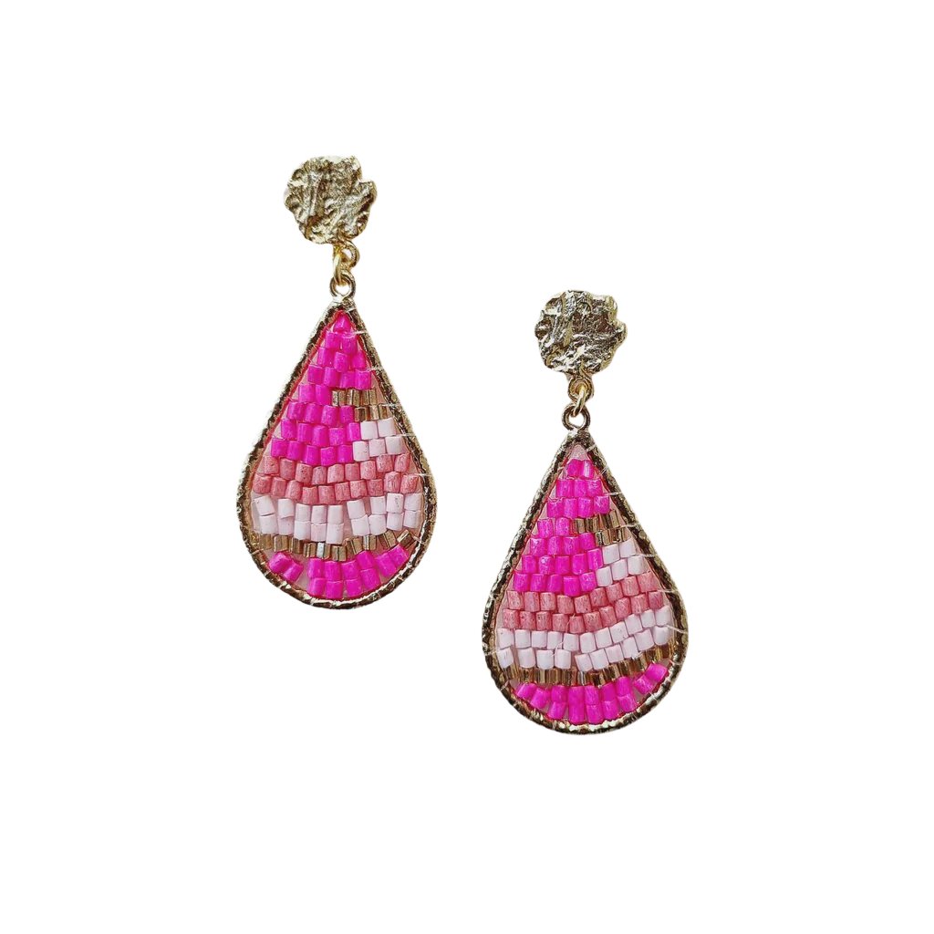 Beaded Earring Pink Earrings Zoda   