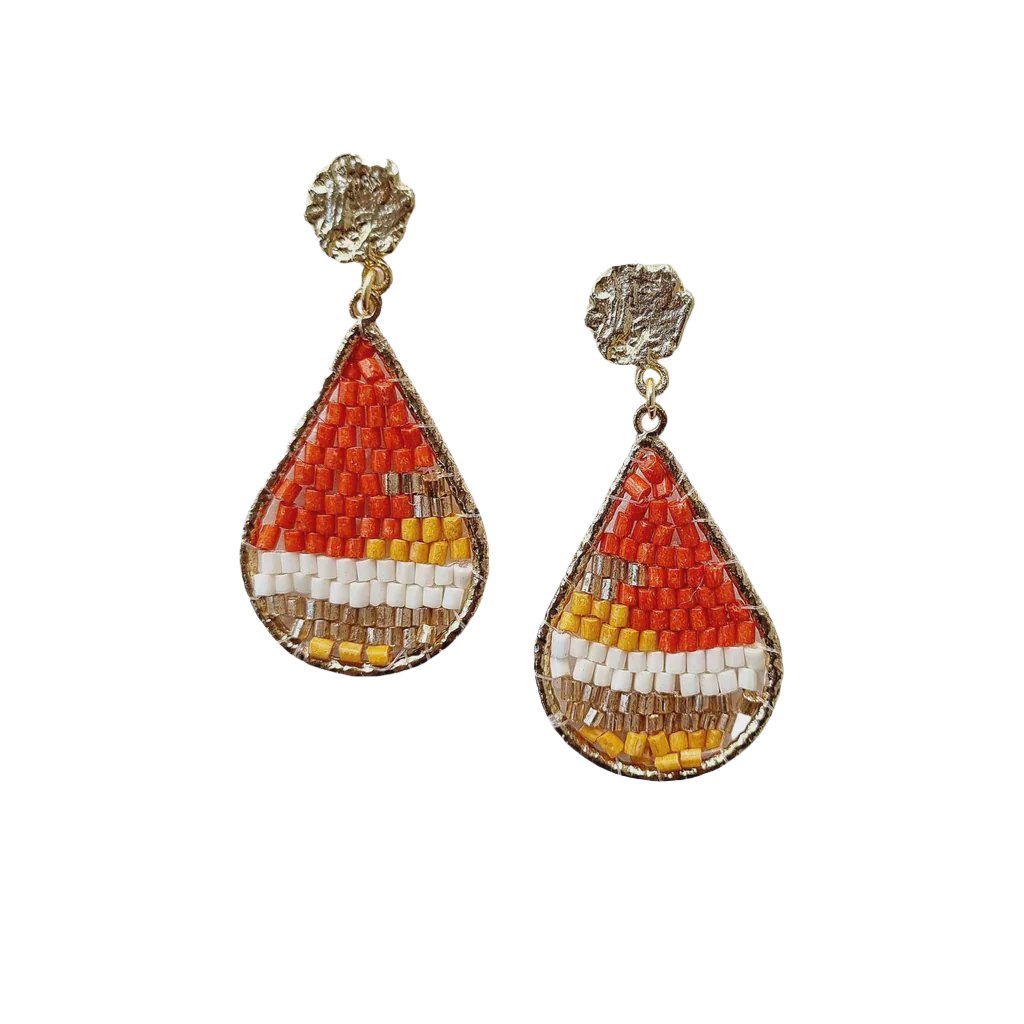 Beaded Earring Orange Earrings Zoda   